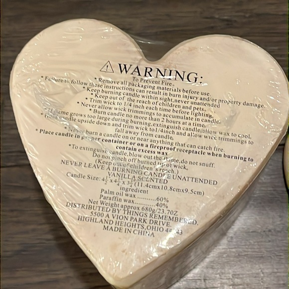 Things Remembered Ivory Heart Candle and Heart Tray and Heart Charm - Picture 8 of 11